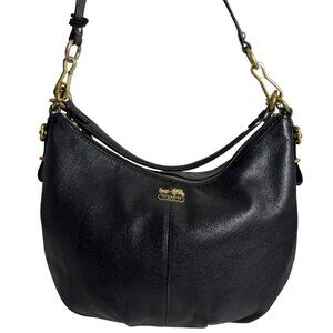 Coach Madison Black Leather Convertible Hobo Shoulder Crossbody Bag 15959